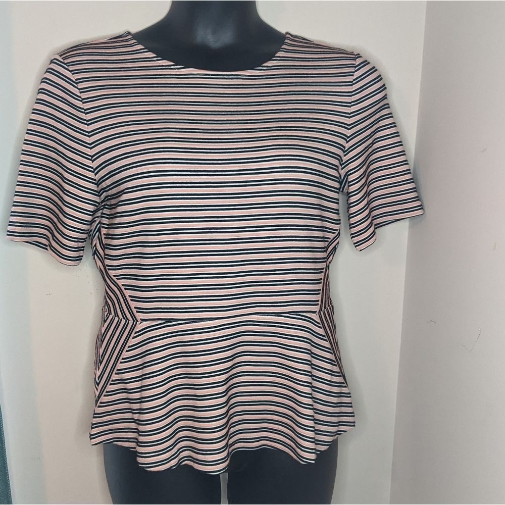 Talbot's pink striped top large